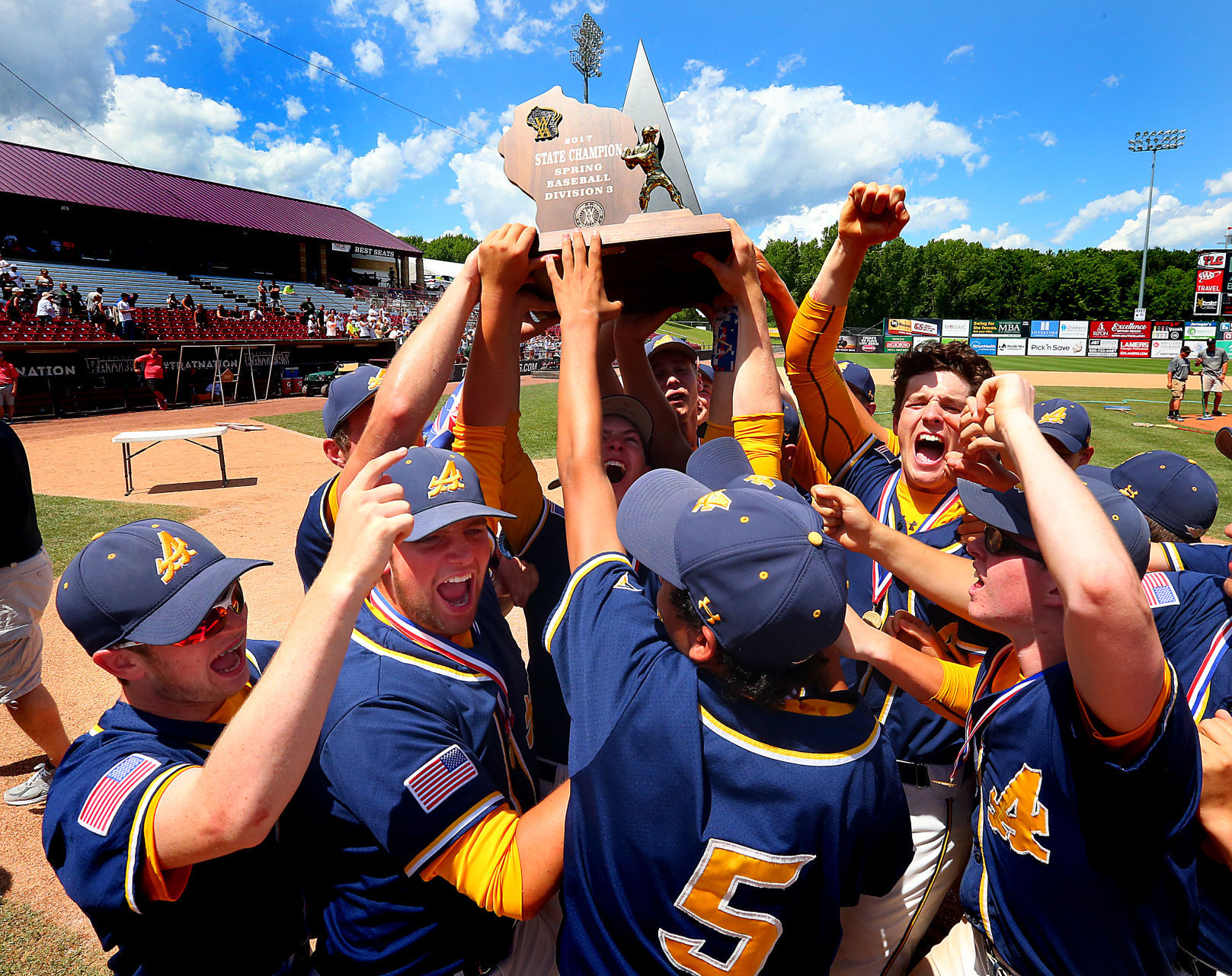 La Crosse Aquinas baseball team Division 3 state champs